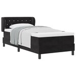 Lit à sommier à ressorts avec matelas vidaXL Noir 90x200 cm Velours