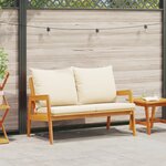 vidaXL Banc de jardin avec coussins 115x65x71 cm Bois d'acacia massif