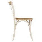 vidaXL Chaises à dossier croisé lot de 4 blanc bois de manguier massif