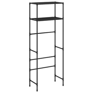 vidaXL Support de rangement 2 niveaux sur toilette Noir 53 5x28x143 cm