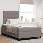 vidaXL Lit à ressort taupe petit double avec matelas