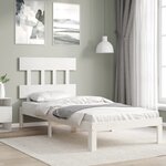 vidaXL Cadre de lit sans matelas blanc 100x200 cm bois de pin massif