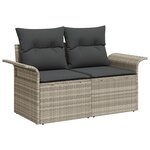 vidaXL Set de Canapés de Jardin 6 Pièces avec Coussins en Rotin Poly Gris Clair