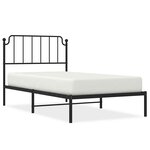 vidaXL Cadre de lit métal sans matelas avec tête de lit noir 100x200cm