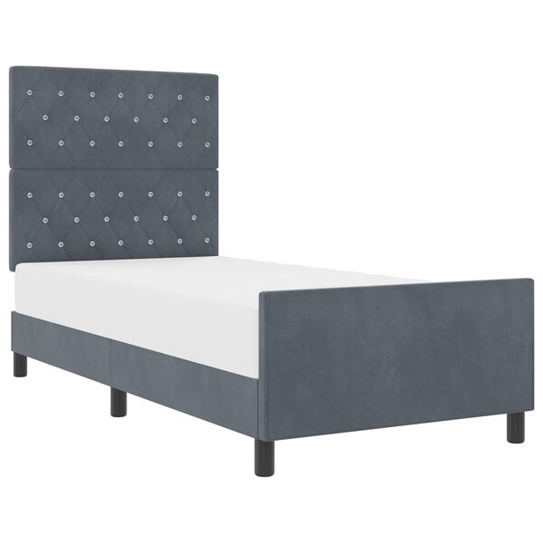 vidaXL Cadre de Lit Gris Foncé 100x200 cm Velours
