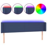 vidaXL Tête de lit à LED Bleu 183x16x78/88 cm Tissu