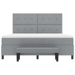 vidaXL Lit avec Sommier et Banc Gris Clair 180x200 cm Tissu