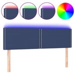 vidaXL Tête de lit à LED Bleu 144x5x78/88 cm Tissu