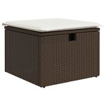 vidaXL Set de canapé de jardin 6 pièces avec coussins marron en poly rotin