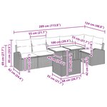vidaXL Ensemble de canapé de jardin 7 pièces avec coussins noir en poly rattan