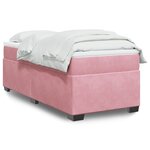 vidaXL Sommier à lattes de lit avec matelas Rose 90x190 cm Velours