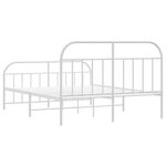 vidaXL Cadre de lit métal sans matelas et pied de lit blanc 150x200 cm