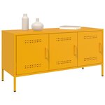vidaXL Meuble TV jaune moutarde 100 5x39x50 5 cm acier