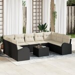 Ensemble de Canapés de Jardin de 9 Pièces avec Coussins Brown Poly Rattan