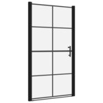 vidaXL Porte de douche verre trempé 100x178 cm noir