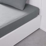 Drap housse - 90 x 190 cm uni - Acier