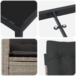 vidaXL Ensemble de salle à manger de jardin 5 pièces avec coussins gris clair en poly rattan