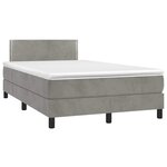 vidaXL Sommier à lattes de lit avec matelas LED gris clair 120x190 cm