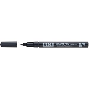 Marqueur permanent n50s corps aluminium pointe ogive fine noir x 12 pentel