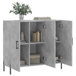 vidaXL Buffet gris béton 90x34x80 cm bois d'ingénierie