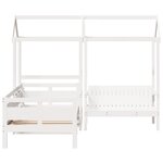 vidaXL Ensemble de lit de jour et de banc et toit 90x200 cm pin massif