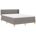 vidaXL Lit à Sommier Tapissier avec Matelas Taupe 140x190 cm Tissu
