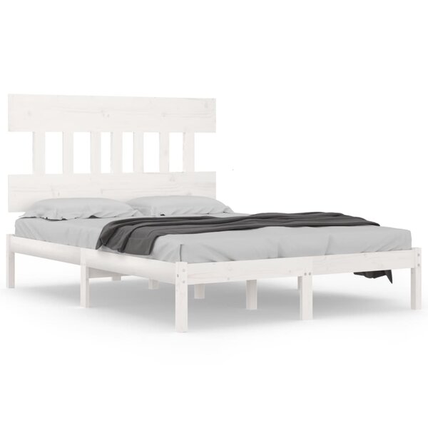 vidaXL Cadre de lit Blanc Bois massif 180x200 cm Super King