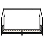 vidaXL Cadre de lit pour enfants noir 90x200 cm bois de pin massif