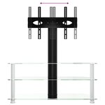 vidaXL Meuble TV d'angle 3 niveaux pour 32-70 pouces noir et argenté