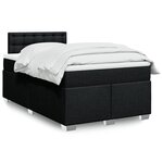 vidaXL Sommier à lattes de lit avec matelas noir 120x190 cm tissu