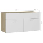 vidaXL Armoire d'évier et lavabo intégré Blanc et chêne sonoma