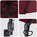 vidaXL Parasol de terrasse Bordeaux Polyester Grand Pliable