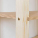Etagère en bois massif bois vernis et blanc 39 x 137 x 146 cm