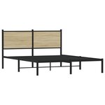 vidaXL Cadre de lit en métal sans matelas chêne sonoma 150x200 cm