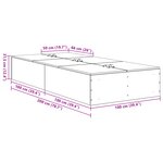 Cadre de lit de rangement vidaXL Chêne fumé 100x200 cm