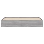 vidaXL Cadre de lit avec tiroirs sans matelas sonoma gris 200x200 cm