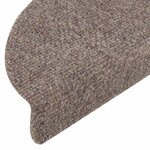 vidaXL Tapis d'escalier autocollants 15 Pièces Crème 65x21x4cm Aiguilleté