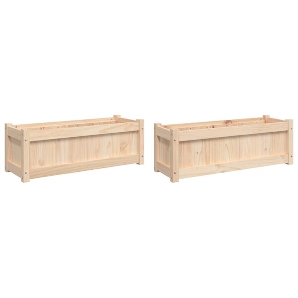 vidaXL Jardinières 2 Pièces bois de pin massif