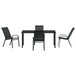 vidaXL Ensemble de salle à manger de jardin 5 pièces noir Textilène et acier