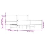 vidaXL Cadre de lit en métal sans matelas chêne marron 183x213 cm