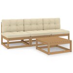 Salon de jardin meuble d'extérieur ensemble de mobilier 4 pièces avec coussins bois de pin massif 02_0016111