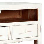 vidaXL Meuble TV Blanc 120x30x40 cm Bois d'acacia massif