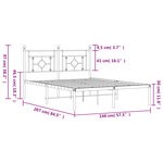 vidaXL Cadre de lit métal sans matelas et tête de lit blanc 140x200 cm