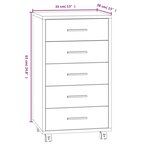 vidaXL Armoire à tiroirs avec roulettes Gris béton Bois d'ingénierie