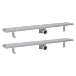vidaXL Drain de douche linéaire 2 Pièces 930 x 140 mm Acier inoxydable