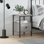 vidaXL Table de chevet sonoma gris 34x36x50 cm bois d'ingénierie