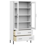 vidaXL Bibliothèque avec pieds en métal Blanc 85x35x172 5 cm Bois OSLO