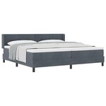 lit à ressorts vidaXL avec matelas gris foncé 200x200 cm en velours