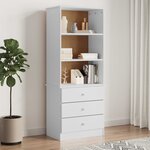 vidaXL Bibliothèque et tiroirs ALTA blanc 60x35x142 cm bois massif pin