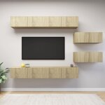 vidaXL Ensemble de meuble TV 6 Pièces Chêne sonoma Bois d'ingénierie